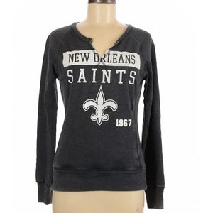 NFL New Orleans Saints Dark Gray V-Neck Sweatshirt